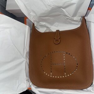 Hermes Gold and Cream Handbag
